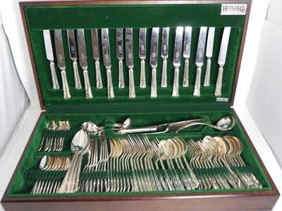 Lot 266 - A Butler canteen of silver plated cutlery,...