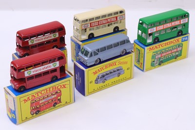 Lot 1347 - Matchbox group of 5 buses to include: No.74...