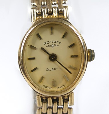 Lot 2512 - A 9ct gold Rotary quartz wristwatch, having an...