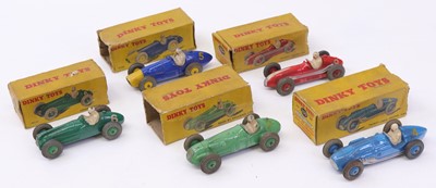 Lot 1125 - 5 various part boxed Dinky Toy racing cars, to...