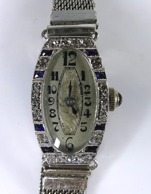 Lot 2540 - A French Art Deco white metal diamond and...