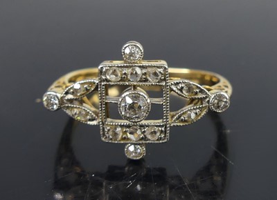 Lot 2552 - An Edwardian yellow and white metal openwork...
