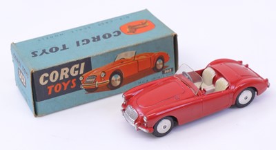 Lot 1224 - Corgi Toys 302, MGA sports car in red, mint...