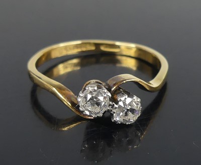 Lot 2559 - A yellow and white metal diamond crossover...