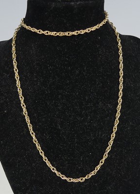 Lot 2570 - A 9ct yellow gold Prince of Wales rope chain,...