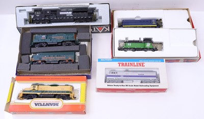 Lot 808 - Seven HO gauge American locos to include an...