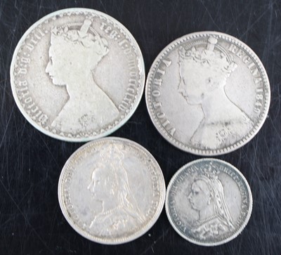 Lot 2137 - Great Britain, 1864 Gothic florin, obv:...