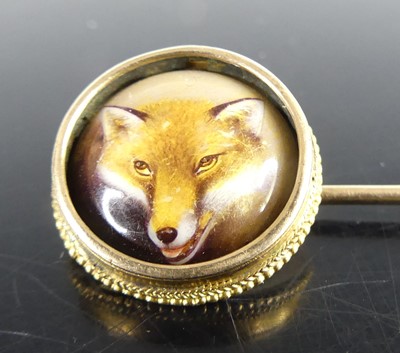 Lot 2599 - A vintage yellow metal gent's tie-pin, set...