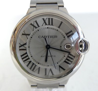 Lot 2624 - A gent's Cartier Ballon Bleu stainless steel...