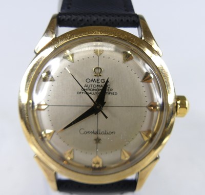 Lot 2629 - A gent's gold plated and steel Omega...