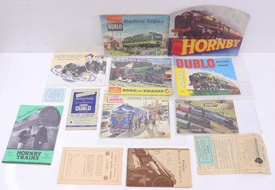 Lot 194 - Collection of Hornby Dublo paperwork, to...