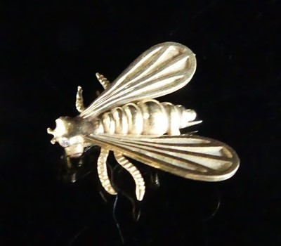 Lot 2646 - A yellow metal Chaumet bee brooch, having two...