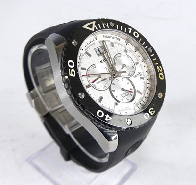 Lot 2648 - A gentleman's Edox steel cased calendar...