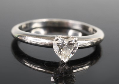 Lot 2662 - A platinum diamond solitaire ring, featuring a...