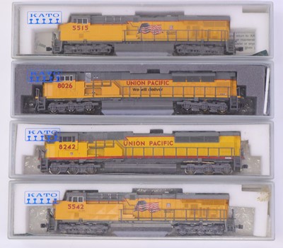 Lot 982 - Four Kato N gauge American Outline locos to...