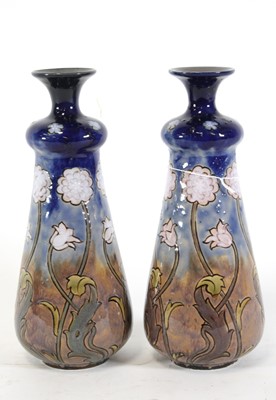 Lot 13 - A pair of Doulton Lambeth stoneware vases,...