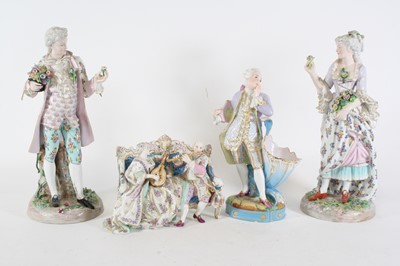 Lot 37 - A pair of German porcelain figures of a...