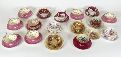 Lot 57 - A collection of teacups and saucers, to...