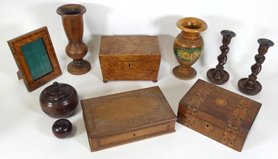 Lot 68 - A 19th century burr walnut tea caddy, of...