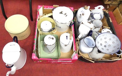 Lot 78 - A collection of enamelled metalware to include...