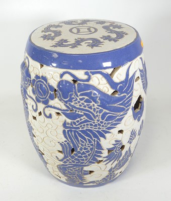 Lot 80 - A contemporary Chinese pottery garden seat,...