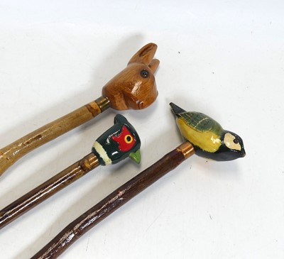 Lot 93 - A contemporary wooden walking stick, the...