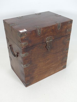 Lot 94 - *A stained hardwood metal mounted bottle crate,...