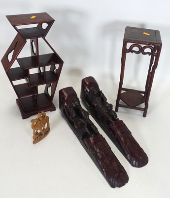 Lot 113 - A 20th century Chinese hardwood vase stand, of...