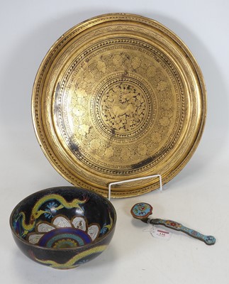 Lot 116 - A Chinese cloisonne enamel ruyi sceptre, with...