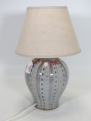 Lot 125 - A 20th century studio pottery table lamp, of...