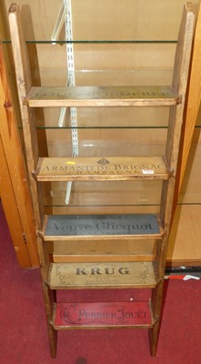 Lot 1121 - A stained pine set of 5-tread cellar steps,...