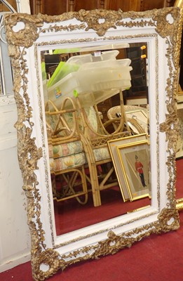 Lot 1126 - A white and gilt wood painted bevelled...