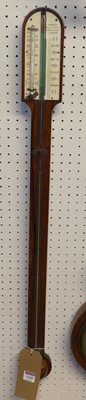 Lot 1145 - A 19th century rosewood stick barometer, the...