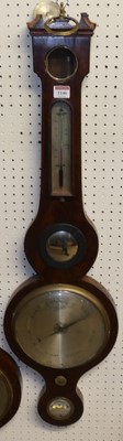 Lot 1146 - A Regency mahogany four-dial wheel barometer,...