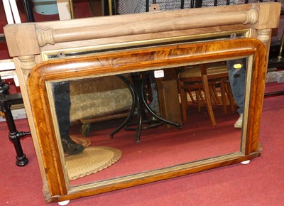 Lot 1161 - *A 19th century faded walnut overmantel mirror,...