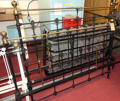 Lot 1162 - A Victorian style black painted wrought iron...