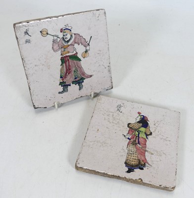 Lot 182 - A pair of Dutch Delft 5½" tiles, each...