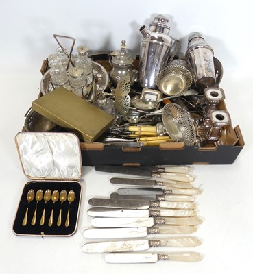 Lot 191 - A collection of silver plated wares, to...
