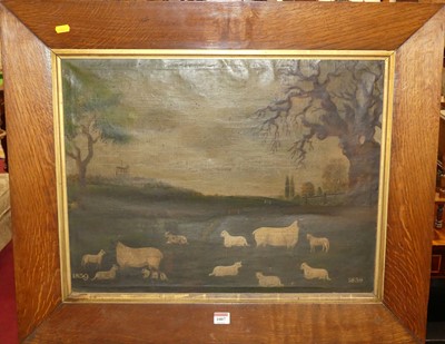 Lot 1007 - Mid C19th English school naive study of sheep...