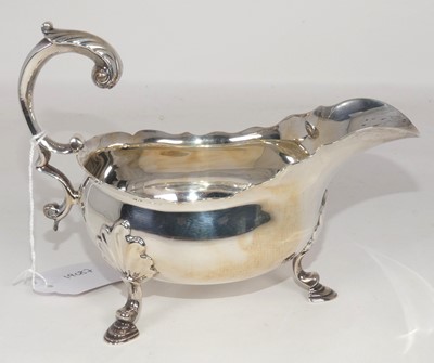 Lot 297 - A George VI silver sauceboat in the 18th...