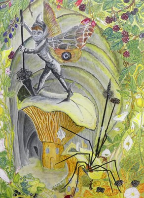 Lot 1021 - 20th century school Fairy Tale study,...