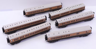Lot 737 - Six 00 gauge kit built LSWR coaches, to...