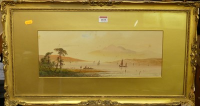 Lot 1035 - E Lewis - pair Loch scenes at sunset,...