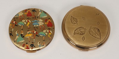 Lot 300 - A lady's Stratton gilt metal powder compact of...