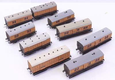 Lot 755 - Nine kit built 00 gauge non passenger LSWR...