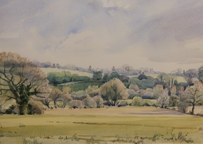 Lot 1046 - Kate Hanlon - Landscape scene, watercolour,...