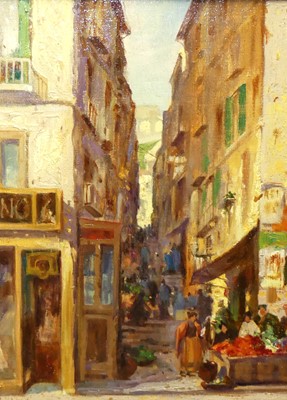 Lot 1048 - Roland G. Barker (b.1940) - Naples street...