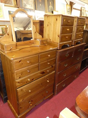 Lot 1180 - Modern pine bedroom furniture, to include; a...