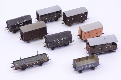 Lot 751 - Nine 00 gauge kit built wagons to include LSWR...