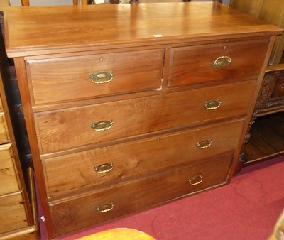 Lot 1181 - An Edwardian walnut square front chest of two...
